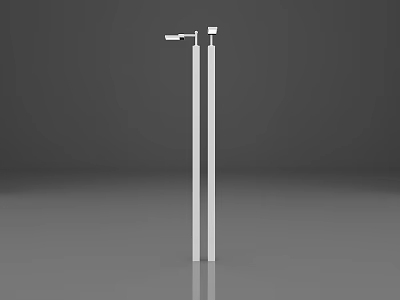 Modern Outdoor Light With Metal Pole And Light Arm For Outdoor Lighting 3d model