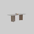 Modern Elegant Dining Table With Grey Marble Tabletop And Golden Curved Metal Legs