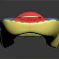 Vibrant Children's Ergonomic Seat With Red Blue And Yellow Cushion And Streamlined Design