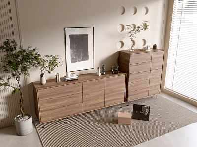 Modern Wood Grain Cabinet Simple Style Cabinet Whole Cabinet Sideboard Balcony Cabinet Storage Cabinet Entrance Cabinet 3d model