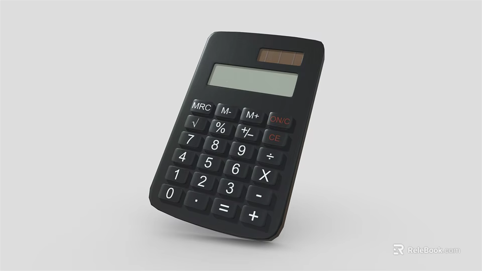 Black Office Calculator With Numeric Keypad And Display Screen For Daily Work Use 3d model 