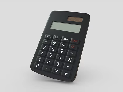 Black Office Calculator With Numeric Keypad And Display Screen For Daily Work Use 3d model