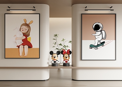 Children's Room Hanging Painting Decorative Painting Universal Art Painting 3d model