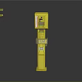Yellow Parking Meter With Display Screen And PARK Sign On Yellow Pole