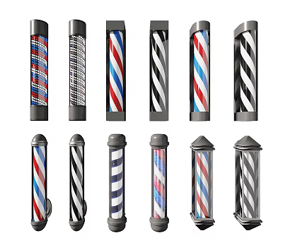 modern revolving light barber shop revolving light 3d model