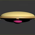 Golden Circular Household Decor Item With Pink Central Gem And Colored Stones Crescent Design