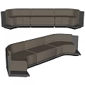 Multiplayer Sofa Long Sofa Sofa Backrest Sofa Card Seat Sofa 3d model