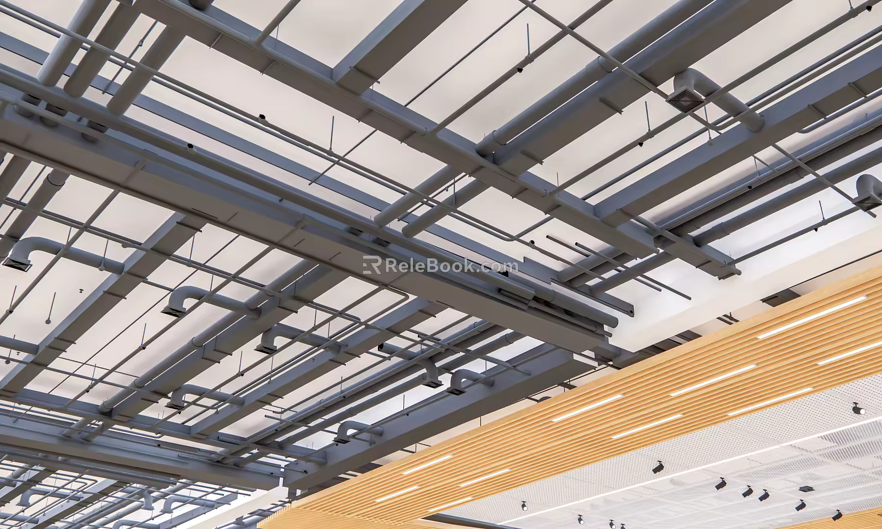 Industrial LOFT pipe ceiling pipe ceiling air conditioning pipe 3d model