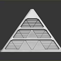 Natural Scenic View Reflected in Pyramid Shaped Glass Structure With Metal Frame