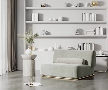 Modern Single Sofa Fabric Single Sofa 3d model