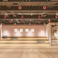 Kids Dance Fitness Studio With Wooden Floor Mirrors Barre And Green Balls