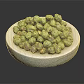 Healthy Crunchy Roasted Green Chickpeas On Wooden Plate