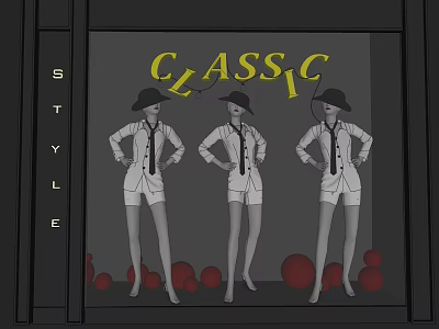 Modern Window Clothing Store Window 3d model