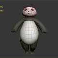 Cute Black And White Panda Doll 3D Model With Standing Pose 3d model