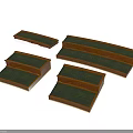 Wooden Staircase Furniture With Green Surface For Display And Decoration