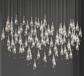 Modern crystal chandelier 3d model