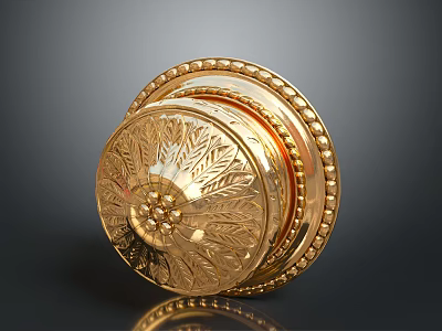 Elegant Golden Ornate Clock With Intricate Carvings And Decorative Details 3d model