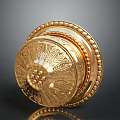 Elegant Golden Ornate Clock With Intricate Carvings And Decorative Details