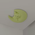 Cute Moon Shaped Ceiling Light for Kids Room with Bear Design Decor 3d model