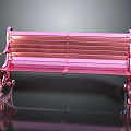 Pink Metal Bench Furniture Design With Sleek Backrest Armrests And Metallic Frame
