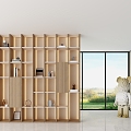 Light Luxury Bookcase Decorative Cabinet 3d model