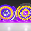 Banmu Time Check in Event Interactive Clock with Purple Yellow Design
