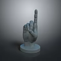 White Decorative Hand Gesture Model With Raised Index Finger And Circular Base For Home Use