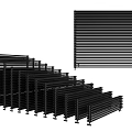 Black Radiators With Stylish Design And Stacked Arrangement For Home Interior Heating