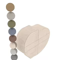 Modern Minimalist Decorative Cabinet With Round Shape Square Panel And Textured Surface