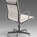 Modern White Office Chair With Metal Armrests And Swivel Base Design