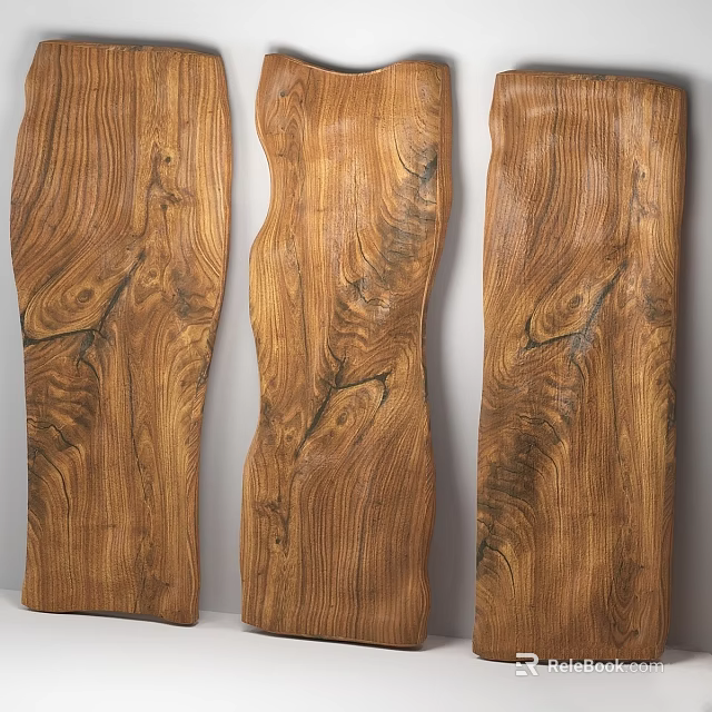 Natural Wood Decorative Wall Hangings With Unique Grain Patterns For Home Interior Decoration 3d model 