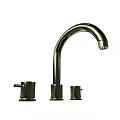 Modern Chrome Faucet with Curved Spout and Separate Control Handles