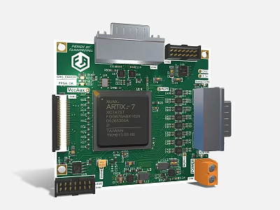High Performance Circuit Board With FPGA And Connectors 3d model