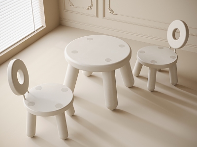 Modern Children's Table and Chair Children's Chair 3d model