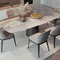 Dining table and chair 3d model