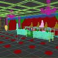 Traditional Buddhist Hall Interior With Yellow Curtains Buddha Statues Altar Tables And Prayer Cushions