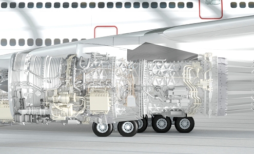 modern engine aircraft engine 3d model