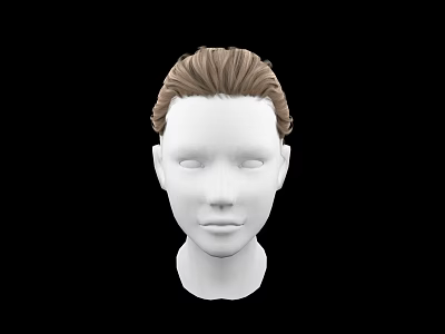 Game and Movie Character White Head Model With Brown Short Hair On Black Background 3d model