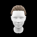 Game and Movie Character White Head Model With Brown Short Hair On Black Background
