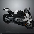 Sleek White And Black Sport Motorcycle With Streamlined Design And Windshield