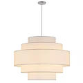 Elegant Modern Multi Tiered White Fabric Pendant Light With Round Shades Design 3d model