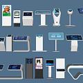 Public Facilities Self Service Kiosks With Touchscreen Information Terminals And Various Designs
