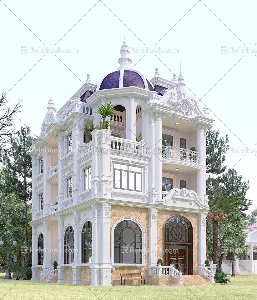 European-style single-family villa foreign high-end villa 3d model