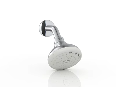 Chrome Wall Mounted Shower Head With Modern Sleek Design And Fine Spray Nozzles 3d model