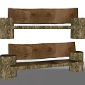 Solid Wood Outdoor Chair With Natural Tree Trunk Legs For Outdoor Patio Use
