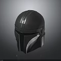 Tactical Sci Fi Helmet With Metallic Stripe Design And Sleek Surface Details