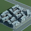 Industrial Factory Complex Aerial View With Multiple Buildings And Road Layout 3d model