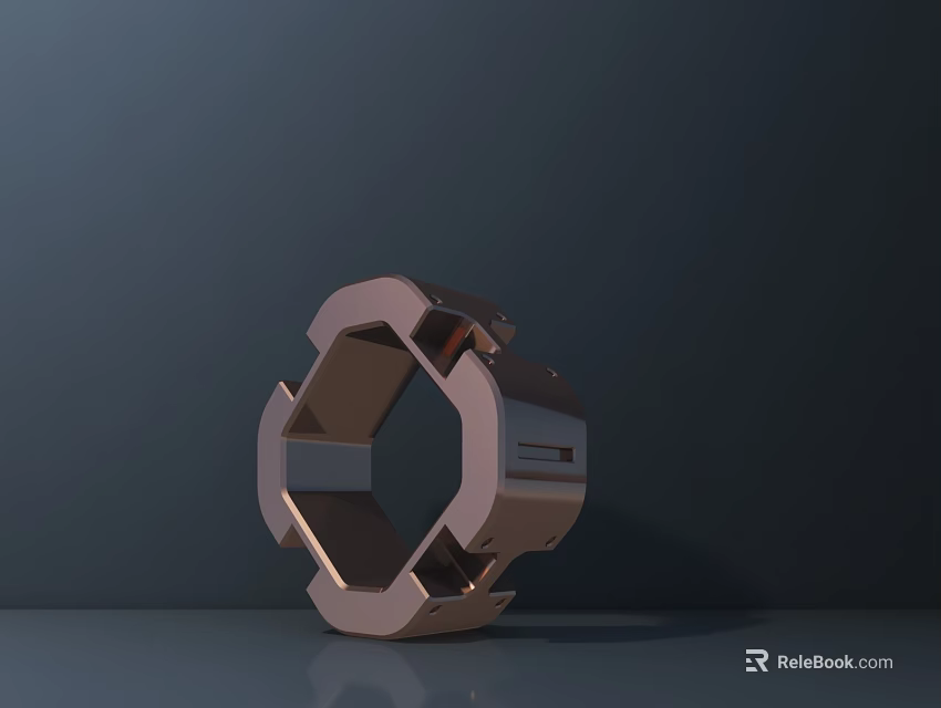 Metallic Circular Road Infrastructure With Reflective Surface And Durable Design 3d model 