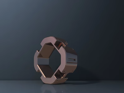 Metallic Circular Road Infrastructure With Reflective Surface And Durable Design 3d model