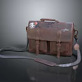 Vintage Brown Leather Shoulder Bag with Multiple Pockets and Decorative Buckles Classic Design